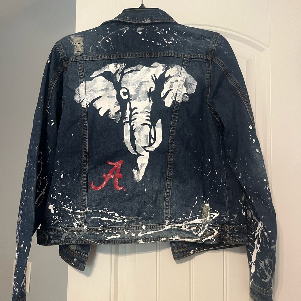 Custom University of Alabama Graphic Denim Jacket